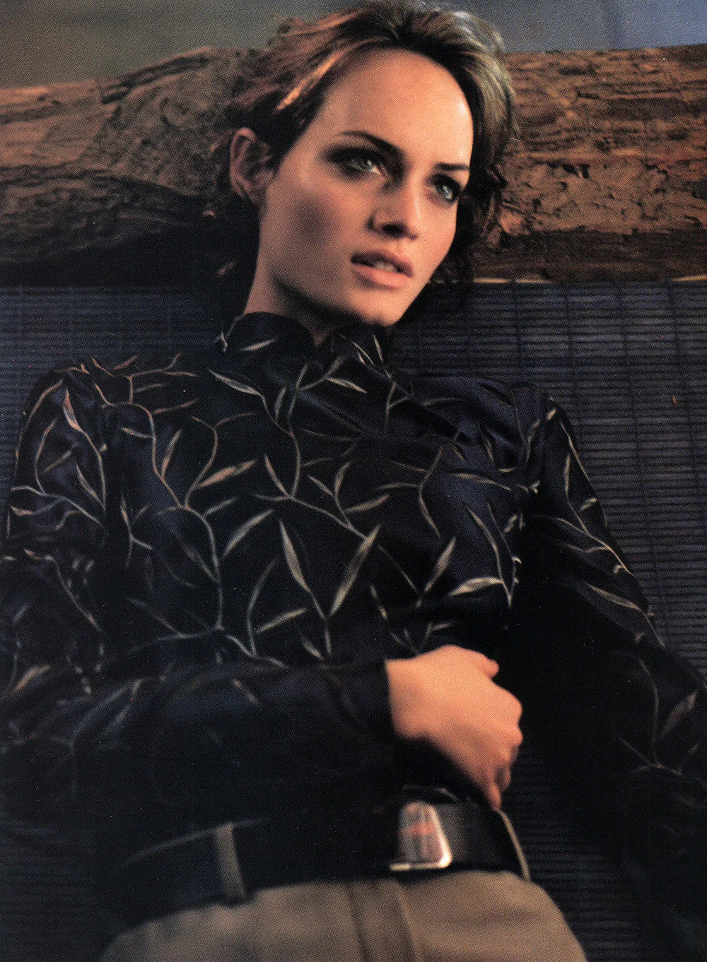 Vintage Prada Spring/Summer 1997 Silk Top with Bamboo Leaf Embroidery